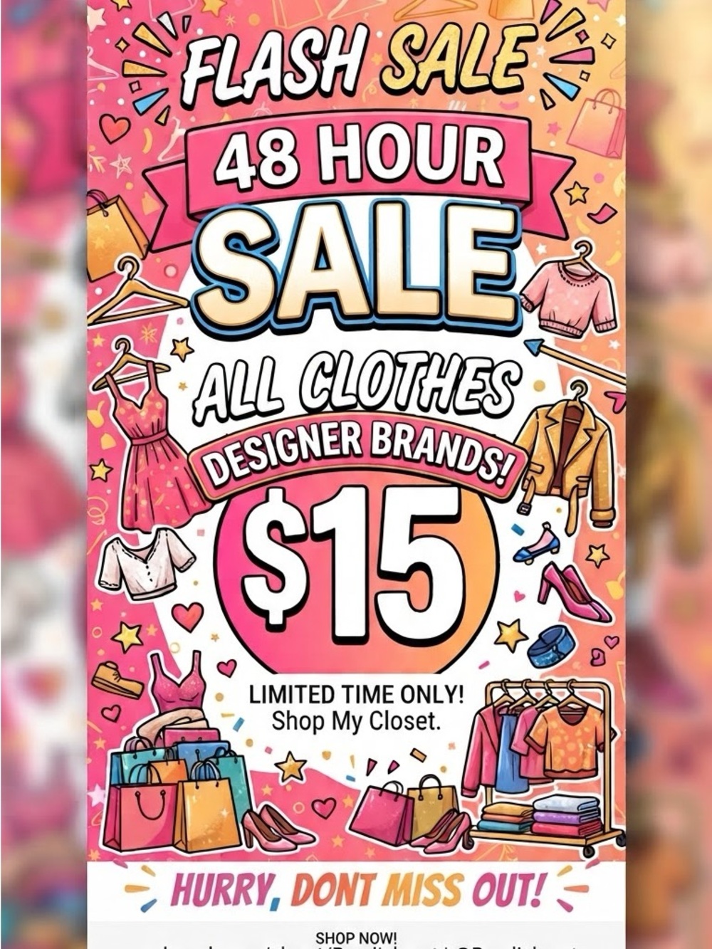 Anthropologie Pink and Peach Graphic Dress Sale Poster